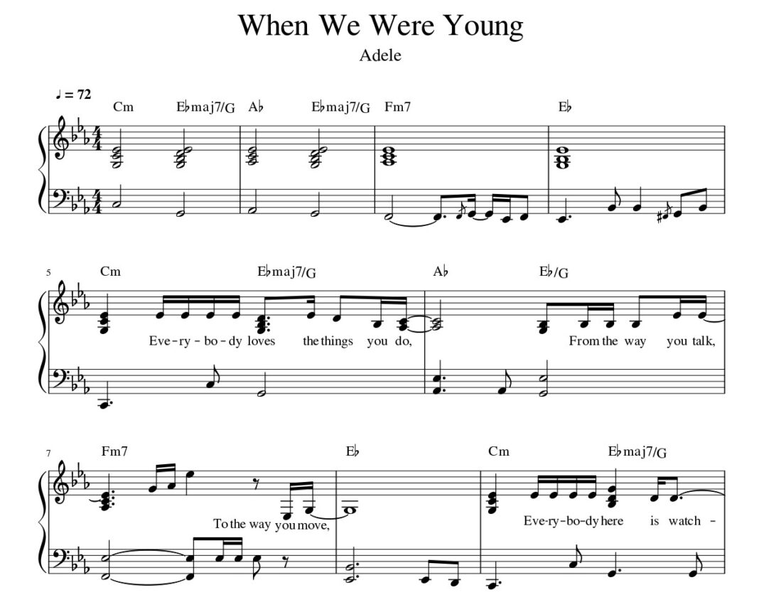 When you are young. When we were young Adele Ноты для фортепиано. When we were young Ноты для фортепиано. We are young Ноты для фортепиано.